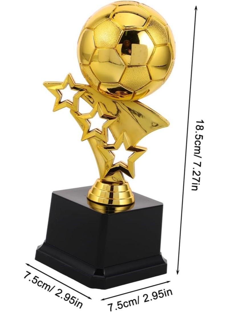 كأس جائزة كرة قدم ذهبي بتصميم نجوم وقاعدة سوداء - تمثال تذكاري للبطولات والمسابقات الرياضية والمدرسية - مقاس متوسط - Image 5